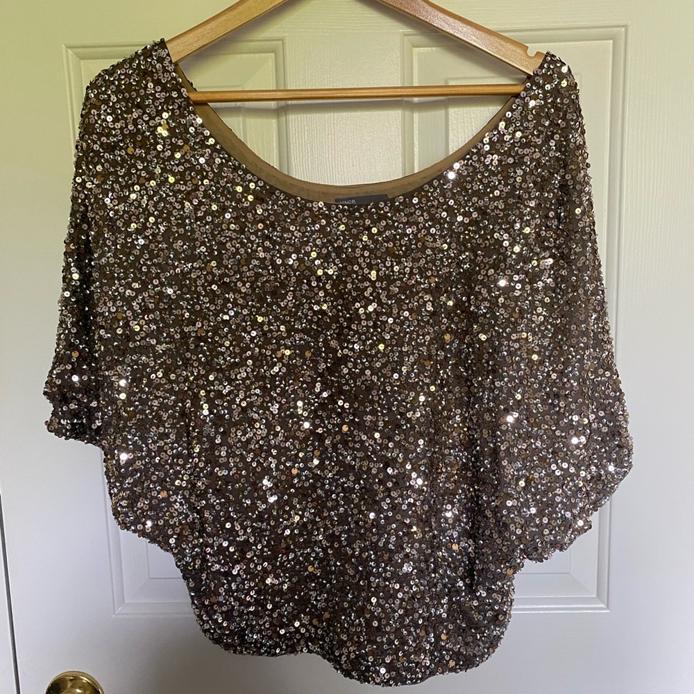 Vince Cluster Sequin Blouse